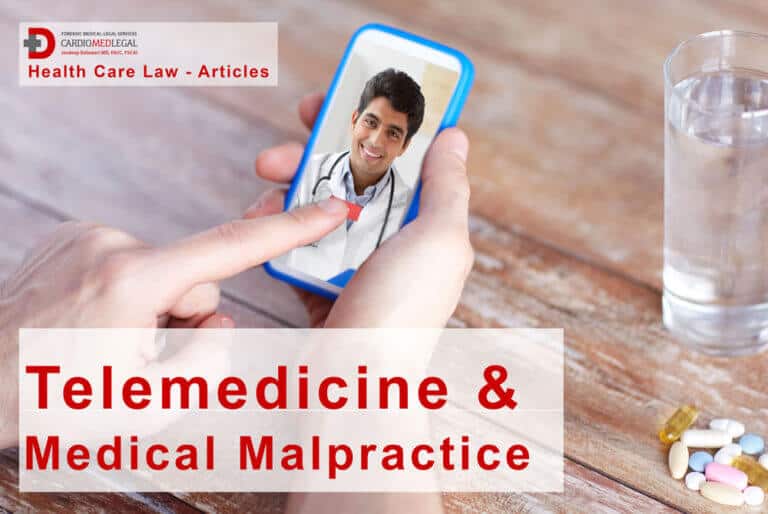 mobile phone with doctor on screen for telemedicine consult, potential for medical malpractice liability.